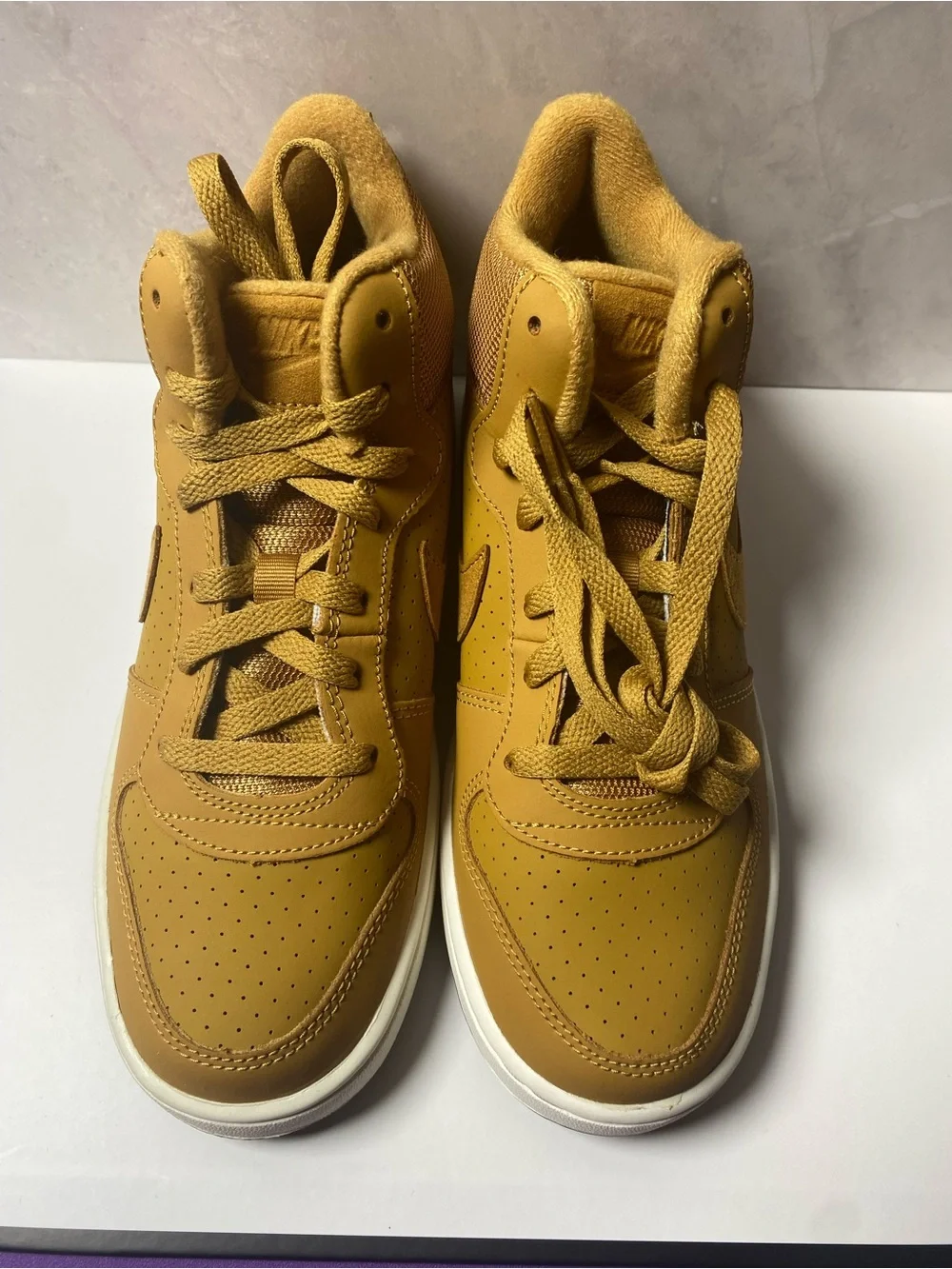 Nike Kids High-Top Sneakers in Mustard Yellow